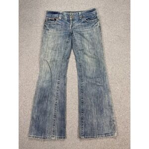 American Eagle Jeans Women's 4 Short Acid Wash Bootcut Low Rise Baggy Wide Leg